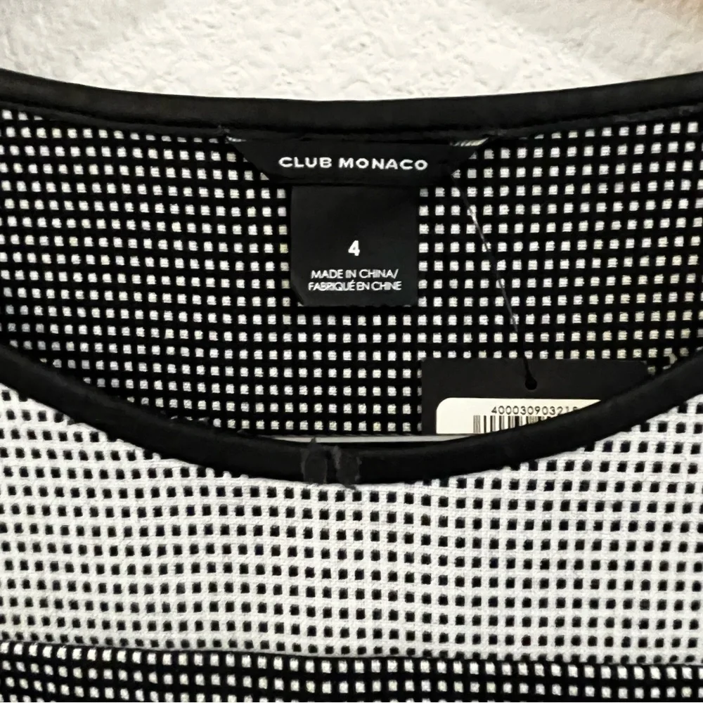 Club Monaco gray, black and white check dress new with tags size 4